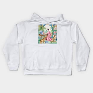 The Writer’s Den, whimsical chinoiserie painting Kids Hoodie